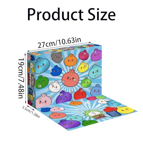 2026 Squishies Dumpling Mystery Advent Countdown Calendar, Dumpling Squishies, 24 PCS Surprise Squishies Toys, Stress Relief Sensory Fidget Toy for Anxiety Relief Hand Relax, Birthday(Random)