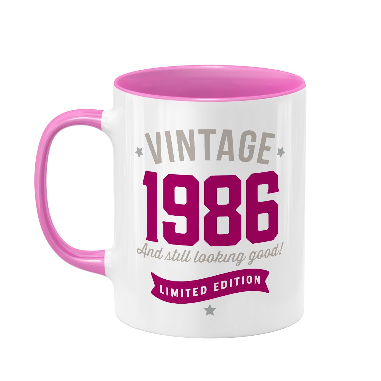 Mainly Mugs 40th Birthday Gift Coffee Mug Present Age 40 Keepsake for Men Women 325 ml (Pink)