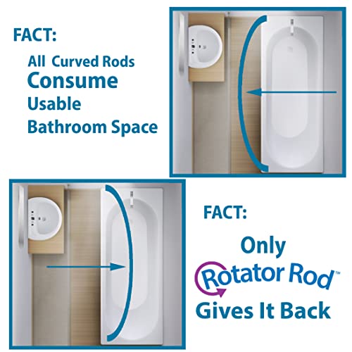 Curved Shower Curtain Rod Chrome Flips In and Out GREAT for Small