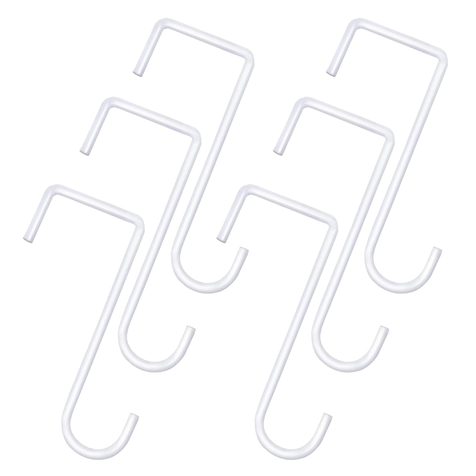 dogmoon Vinyl Fence Hooks, 6 Pcs Fence Hooks, Stainless Steel Hanging Basket Bracket, Brackets for Indoor Outdoor Hanging Lights Planters Bird Feeder Gardening Decoration (White)