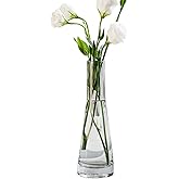Hand-Made Blown Art Bud Glass Vase Clear Flower Bud Vase Single Stem Vases Decorative Glass Vase Bottles Centerpiece for Wedding Party Home and Office Décor(Transparent)