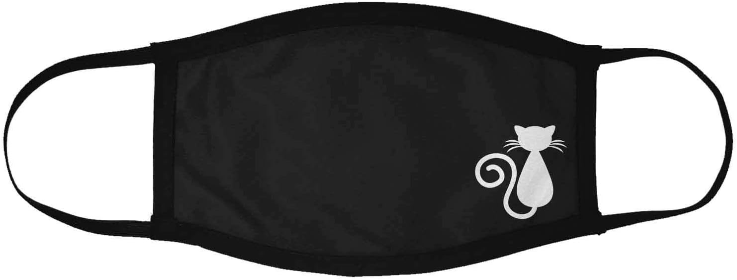 MADANYU Face Mask 3 Ply Layer Printed Reusable Washable Mask - Protects from Dust, Pollen and Pollution - Designer Trendy Unisex - Cat Back