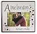 BANBERRY DESIGNS A True Love Story Never Ends Picture Frame - Red Hearts with Saying on Ceramic Frame 4x6 Inch Photo