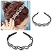 Girls' Bling Rhinestone Criss Cross Shape Headband Crystal Hairband Hairhoop,Pack of 2