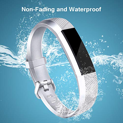 Welltin Bands Compatible with Fitbit Alta/Alta HR for Women and Men(4 Pack), Classic Soft Silicone Sport Strap Replacement Wristband for Fitbit Alta/Alta HR/Fitbit,Small Large - Thumbnail 3