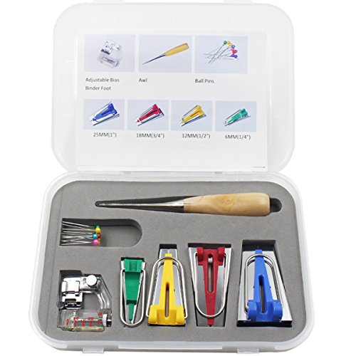 Top-spring fabric bias tape maker kit for sewing quilting 6/12/18…