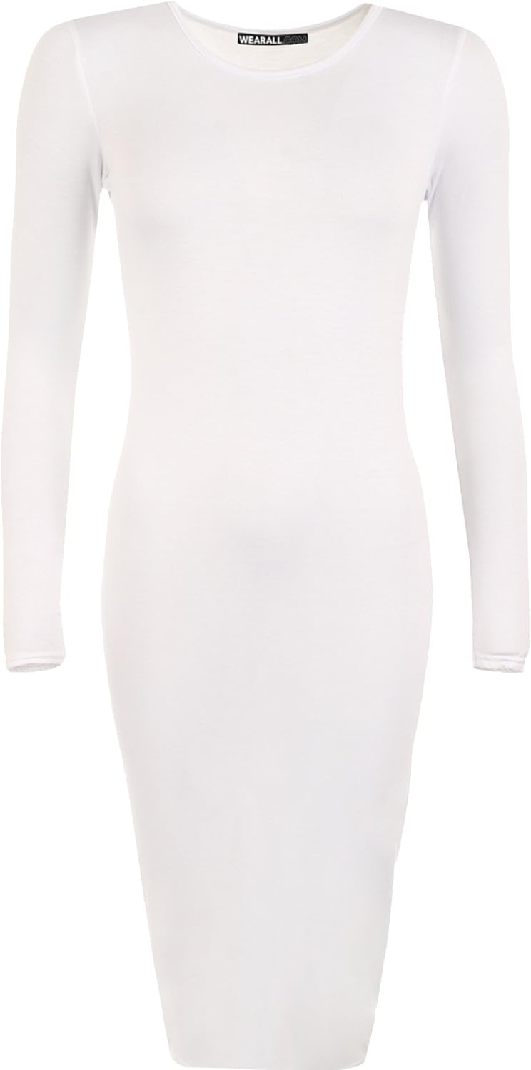 white midi bodycon dress uk
