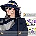 Women Sun Hat with Neck Flap Wide Brim | Ladies Outdoor Shade Hat for Summer, Hiking, Beach, Fishing, Travel, Gardening | UPF50+ Sun Protection - Navy
