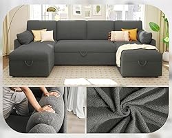 PaPaJet 110 Inch Sleeper Sofa, Oversized Pull Out