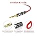 iVANKY Long Aux Cable, [8ft/2.4M, Hi-Fi Sound], Nylon Braided 3.5mm Auxiliary Audio Cable, Male to Male Aux Cord for Car Stereos, Phones, iPod, Speakers, Headphone Cable for Sony, Beats, etc. - Red