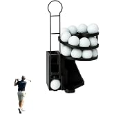 Automatic Golf Ball Dispenser with Foot Pedal for Driving Range | Portable golf ball feeder for practice and training. Foot pedal auto tee up machine. Ramp reloader for range use.
