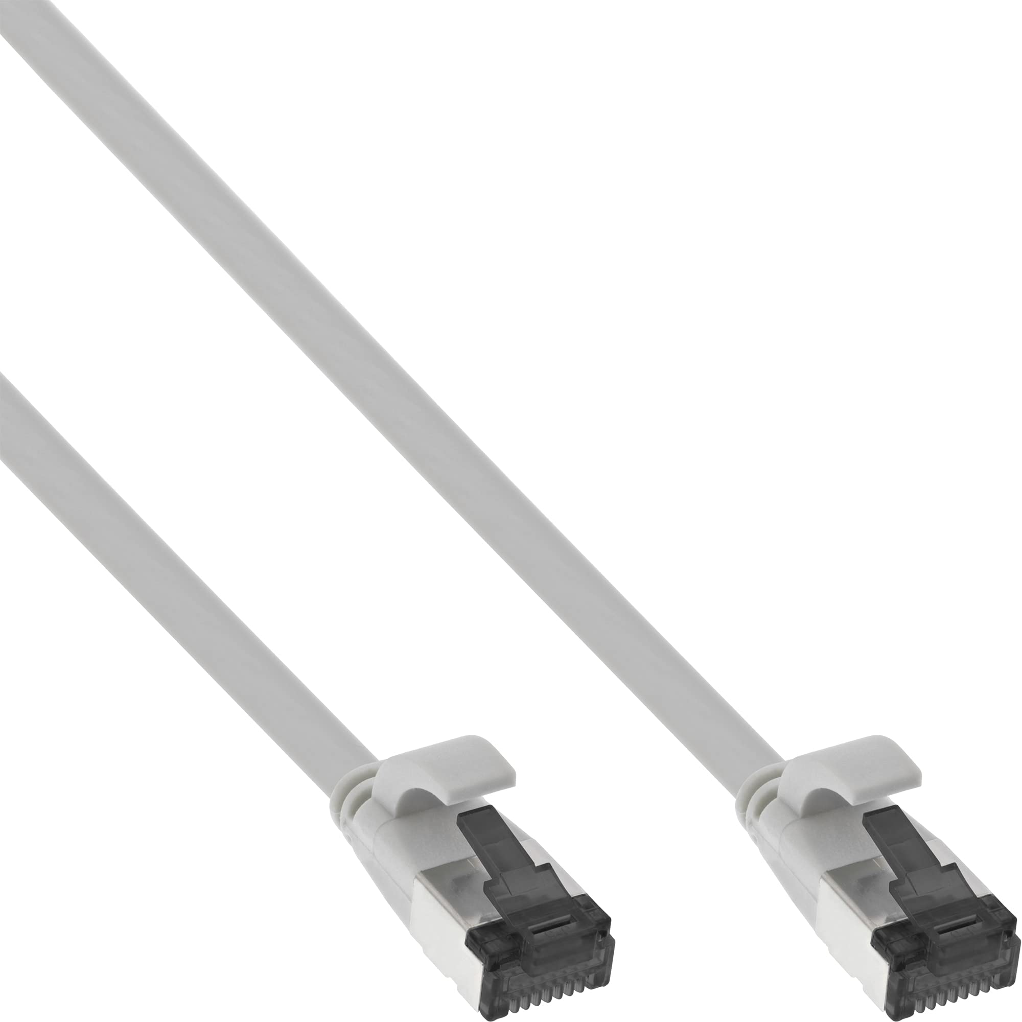 InLine® Flat Patch Cable U/FTP Cat.8.1 TPE Halogen- Grey 1.5 m