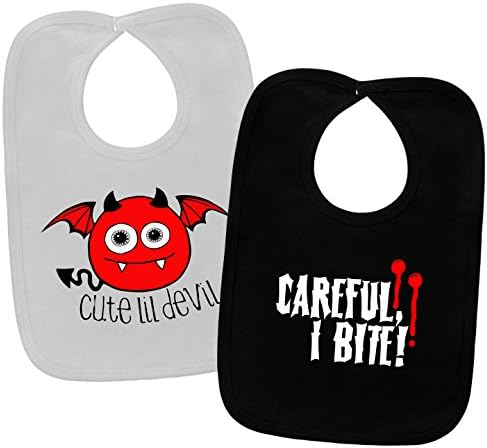 Cute Lil Devil &amp; Careful I Bite 2 Bib Gift Set (One size)
