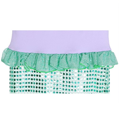 Spring Long Sleeves Mermaid Princess Dress Costume for Little Girls Purple