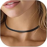 ChainsPro Herringbone Necklace for Women Dainty Flat Snake Chain Layered Choker Necklace Simple Jewelry, Stainless Steel/Gold Plated/Rose Gold Plated/Black, 3/5mm, 12"/15"/18"(Send Gift Box)