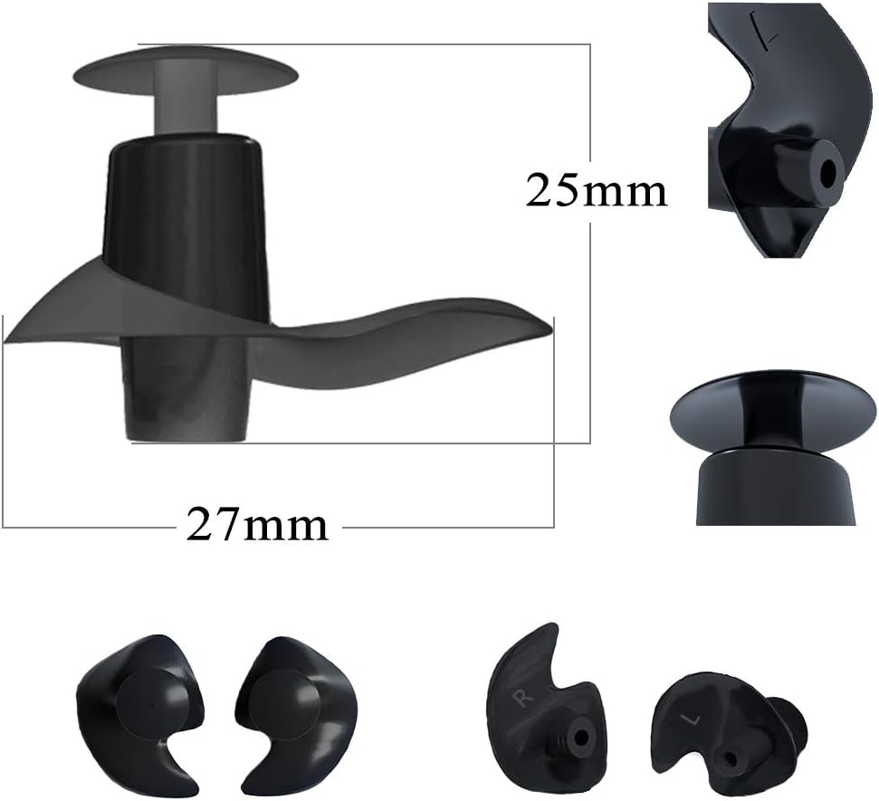 Go-sport Swimming Ear Plugs 3 Pairs Waterproof Reusable Silicone Ear Plugs for Swimming Showering Diving Surfing Snorkeling and Other Water Sports (Adult Size) (Black+Blue+White) : Sports & Outdoors