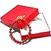 Natural Genuine Red Onyx Gem Beads, maxin Bling Jewelry 8MM elastic Stretch Loose Bracelet Set ,Unisex