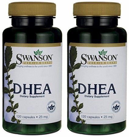 Swanson Premium DHEA 25mg -- 2 Bottles each of 120 Capsules