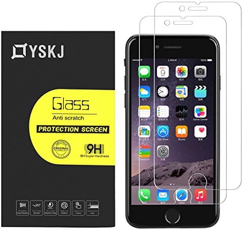 iphone 8 7 6s 6 Screen Protector Tempered Glass Film Case Friendly Anti-Scratch Anti-Fingerprint Bubble Free Compatible 3D Touch for Apple iPhone 8 iphone 7 iphone 6s iphone 6 4.7-Inch (2 Pack)
