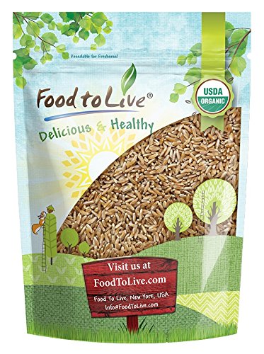 Organic KAMUT Khorasan Wheat Berries â€” 100% Whole Grain, Non-GMO, Kosher, Sproutable for Wheatgrass, Bulk (by Food to Live) (1 Pound)