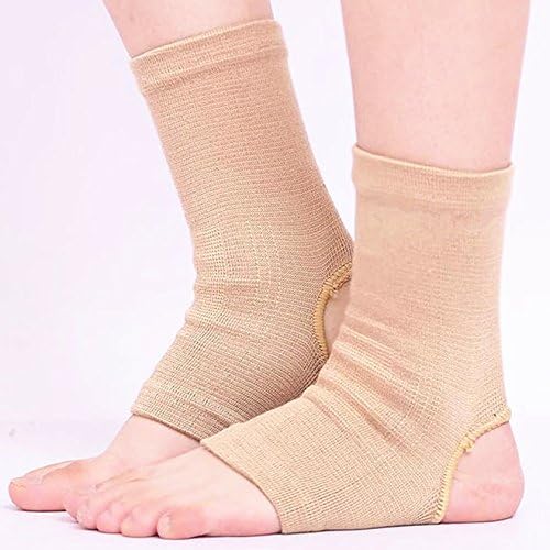 2-Pack Compression Ankle Brace For Men &amp; Women-Ankle Support-Plantar Fasciitis Sock, Copper Infused Arch Support Sleeve Night Splint for Pain Relief-Idea for Running, Basketball and More (Beige)