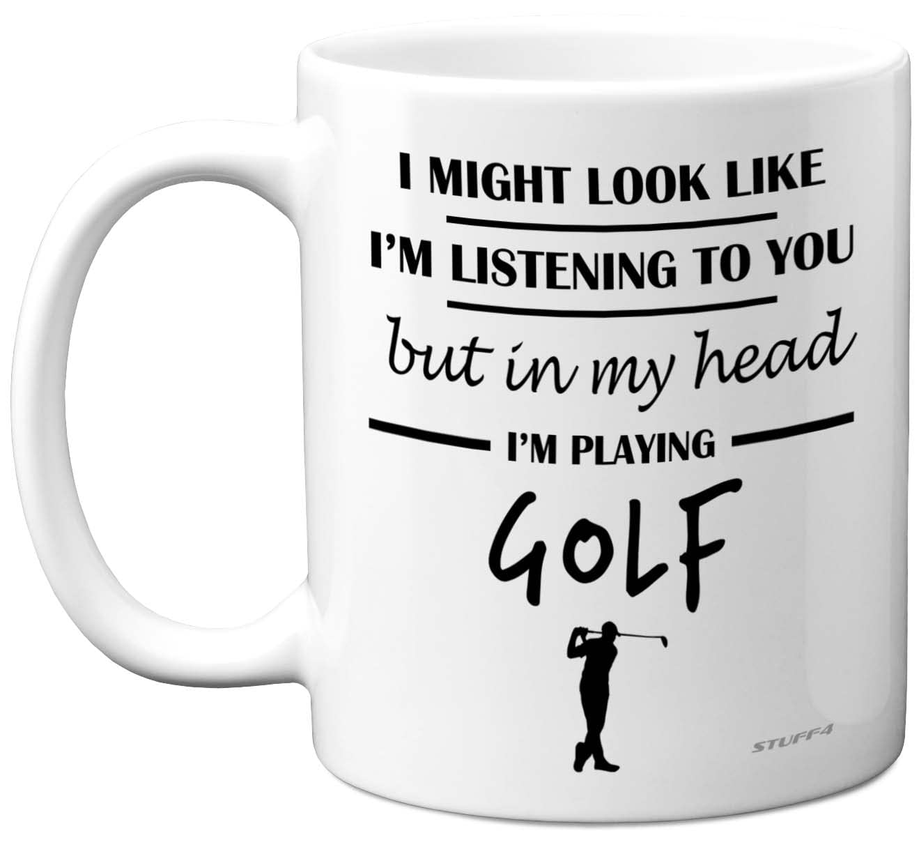 Stuff4 Golf Gifts for Men - in My Head I'm Playing Golf Mug - Funny Presents for Men, Gifts Golfers Presents, Lover Gift Ideas, 11oz Ceramic Dishwasher Safe Premium Mugs