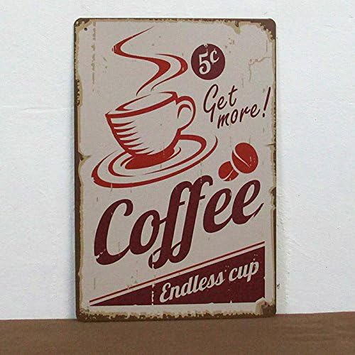 Easybuyerz VINTAGE STYLE COFFEE METAL WALL PLAQUE TIN SIGN COFFE SHOP LOUNGE KITCHEN SIGN