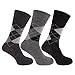 Pierre Roche Mens Comfort Fit Non Elastic Top Diabetic Socks (Pack Of 3) (US Shoe 7-12) (Black)