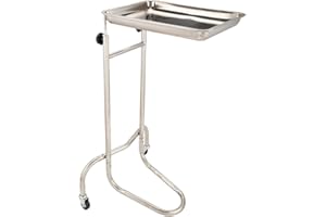 Konmee Mobile Instrument Stand Mayo Instrument Tray Stand Medical Doctor Tattoo Spa Salon Equipment Procedure Trays with Stainless Steel