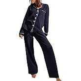 codcm Womens Muslin Pajamas Set Cotton Gauze Pj Set Long Sleeve Button Down Sleepwear Soft Pj Lounge Sets