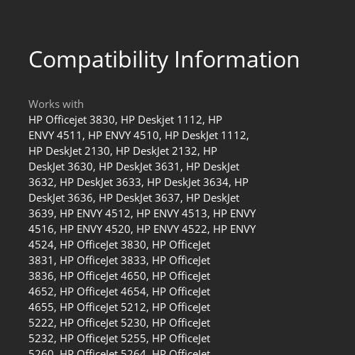 HP 63XL Black High-Yield Printer Ink Cartridge Printers | Works with DeskJet 1112, 2130, 3630;Envy 4510, 4520; OfficeJet 3830, 4650, 5200 | Eligible for Instant Ink | F6U64AN