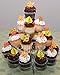 Cupcake Stand or Cupcake Holder for Parties, a 4 Tier Reusable Metal Cupcake Tower for 23 Cupcakes and Dessert