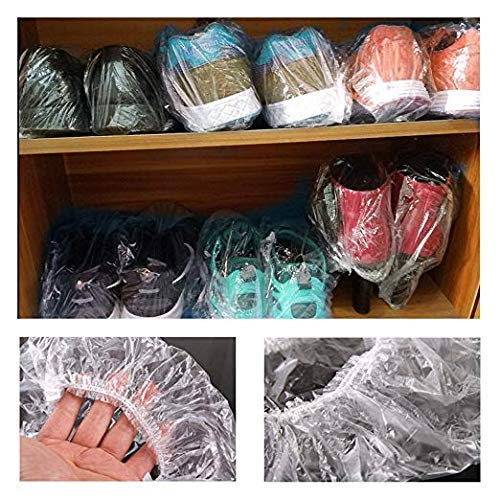 image for Disposable Shower Caps, Sopito 100 Pcs Plastic Waterproof Clear Shower