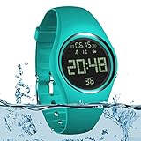3D Non-Bluetooth Pedometer Watch Sport Wristband IP68 Swimming Water-resistant Fitness Tracker with Accurately Track Steps/Distance/Calorie/Clock/Timer for Walking Running Kids Men Women (Marrs Green)