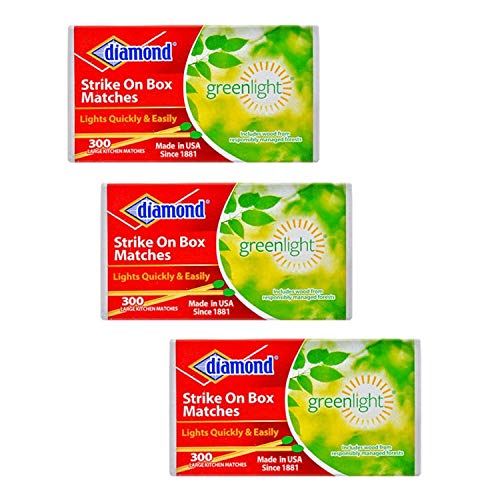 Diamond Long Reach Matches - Extra Thick, Long Burn - 75 Count Box For Camping, Grill, Fireplace