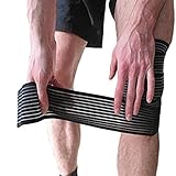 ANMKOT 2PCS Black Elastic Breathable Knee Pain Relief Straps Support Wraps Gym Squat Lifting Knee Brace Velcro Compression Bandage Sleeve (2PCS Knee Bandage)