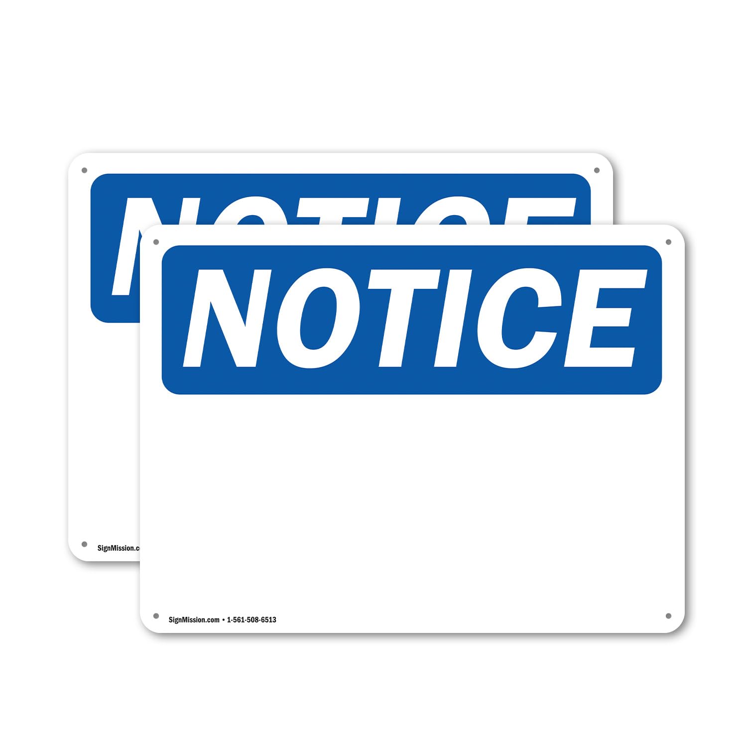 Photo 1 of (2 Pack) Blank Write-On OSHA Notice Sign 10 Inch X 7 Inch Indoor/Outdoor Rust-Free Aluminum Metal Signs for Workplace, Workshop, and Construction Site, Made in the USA
