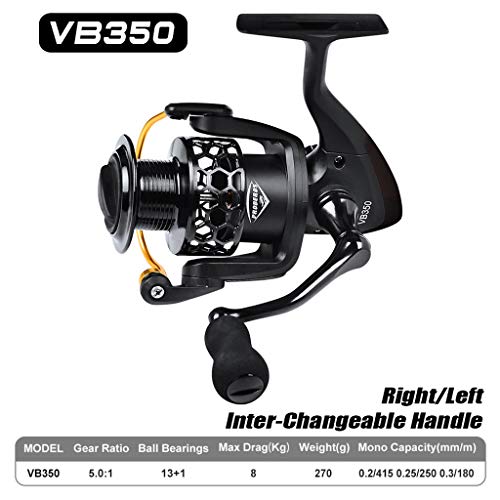 PROBEROS Spinning Reel - Light Smooth Spinning Fishing Reel VB250-VB550 (B)