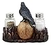 Ebros Day Of The Dead Raven Crow With Rose Skull Salt & Pepper Shakers Holder Figurine Set 6.5