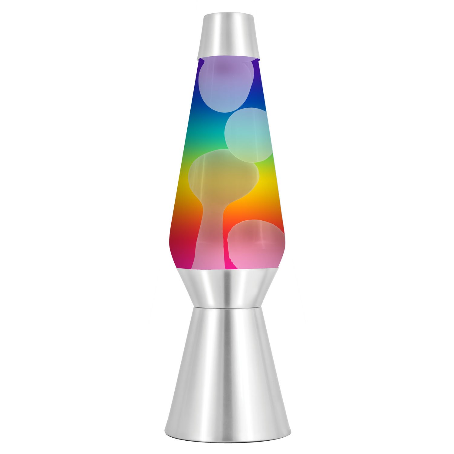 Lava Lite 6851 27 Inch Grande Lamp, White Wax 7 Color Rainbow Globe Silver Base eBay