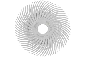 Dedeco Sunburst Radial Bristle Discs 12-Pack - 2" Curved - 3/8" Arbor - White 120 Grit (Medium) - Aluminum Oxide for Polishing & Finishing