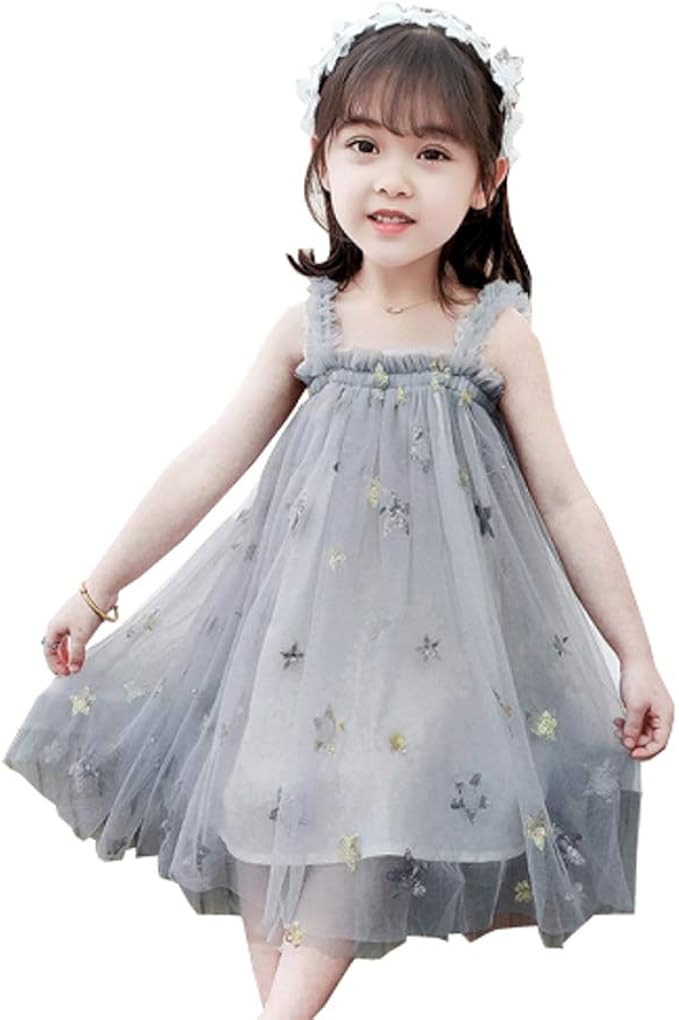 Amazon 子供服 女の子 ワンピース ワンピ かわいい キラキラ スター ラメ チュールスカート キャミワンピ プリンセスドレス 2カラー 春 夏 春服 夏服 子供服 女の子 ワンピース ワンピ ワンピース チュニック 通販