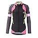 DuShow Women Cycling Jersey Long Sleeve Bike Jersey Breathable Quick Dry Cycling Shirts with Pockets(XXL,Black