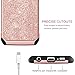 BENTOBEN Galaxy S6 Edge Case, S6 Edge Case, 2 in 1 Luxury Glitter Bling Hybrid Slim Hard Covers Sparkly Shiny Faux Leather Chrome Shockproof Protective Case for Samsung Galaxy S6 Edge, Rose Gold