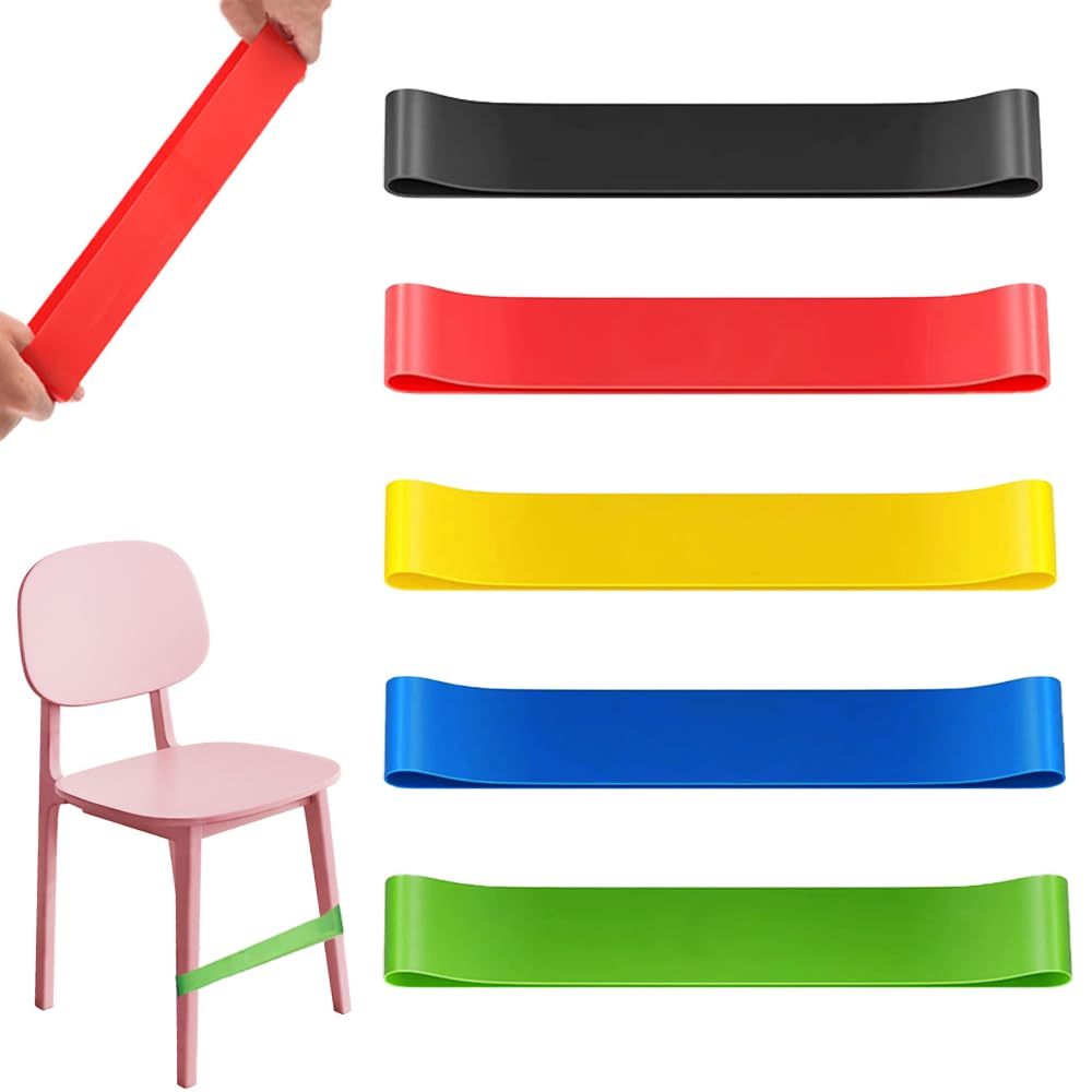TRKETK 5 Pieces Stretchy Chair Band for Kids, Colorful Chair Fidget Bands Flexible Seating Straps for Kids Bouncy Stress Bands Sensory Chair Bands Fit Kids with Sensory ADHD Autism