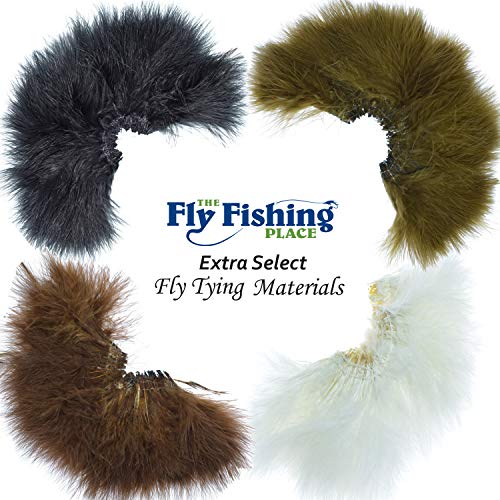 The Fly Fishing Place Fly Tying Materials - Select Strung Long Spey Marabou Master Pack - 4 Colors - White Dark Brown Sculpin Olive Black - Thumbnail 6