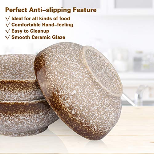 MARSTRACE Ceramic Dessert Bowls Set of 4,Small Porcelain Rice Bowls 8.5 oz for Snacks, Appetizer, Side Dishes, Condiments, Dip or Ice Cream