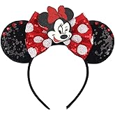 CLGIFT Princess Minnie Ears - Pick Your Color, Flower or Floral Mouse Ears, Purple Sparkle (Minnie)