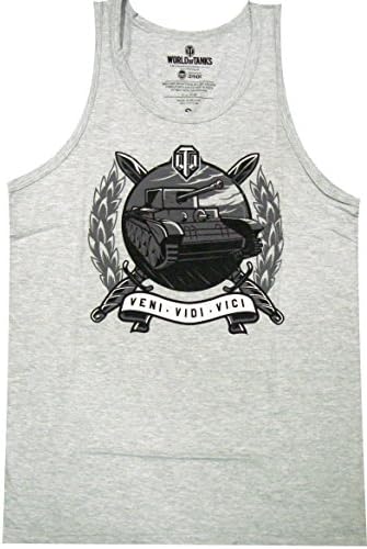 World of Tanks Veni Vidi Vici Adult Heather Tank Top (XX-Large, Grey)