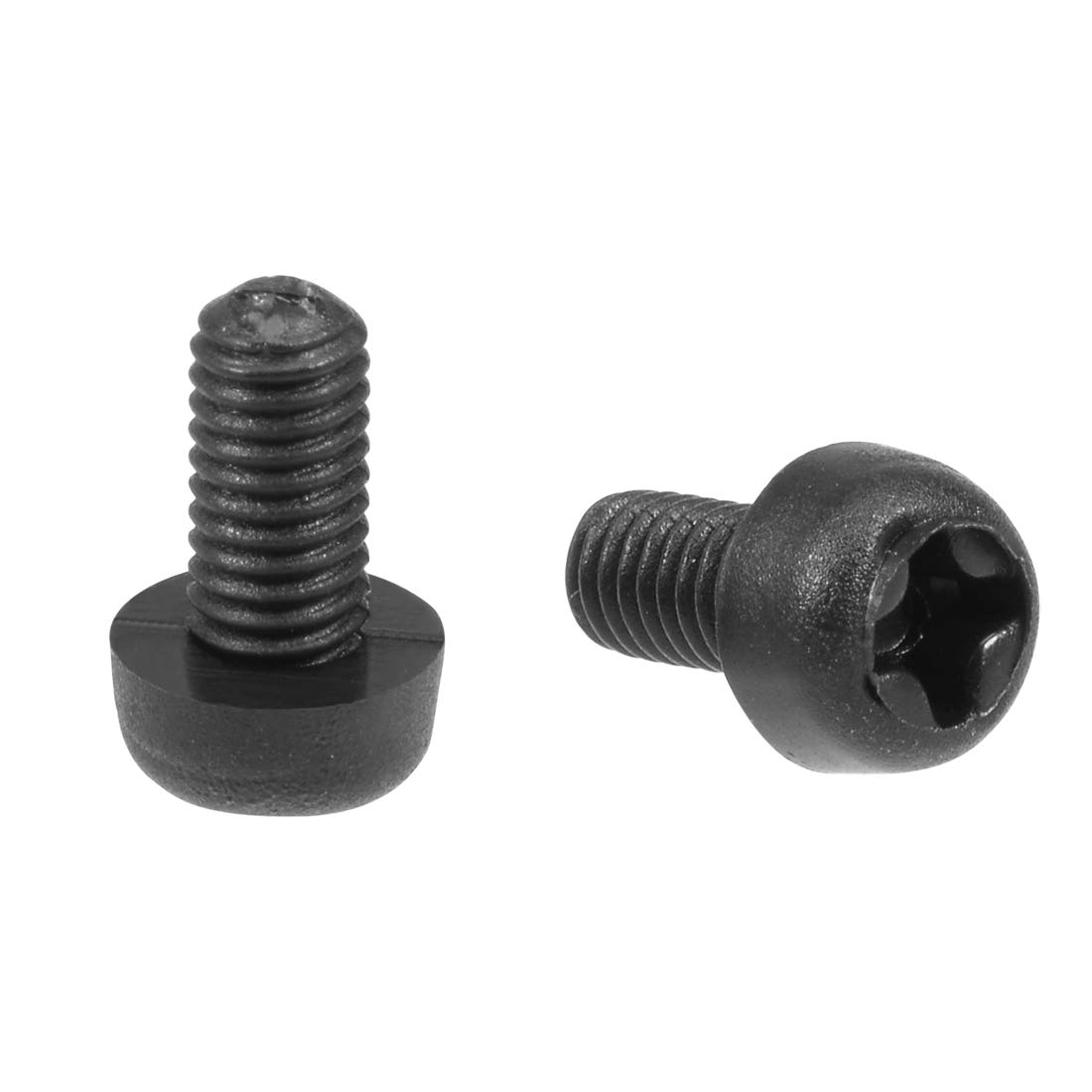 sourcing map M3x6mm Threaded Nylon Phillips Cross Pan Head Machine Screws Bolts Black 50Pcs